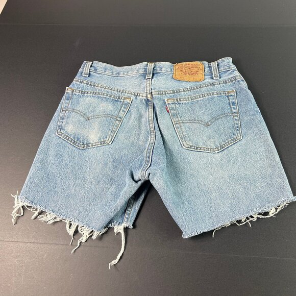 VTG 90s Levi's Jean Short Men 31* 501 Blue Distressed Cut Off Denim Jorts Tag 34 - Picture 8 of 16